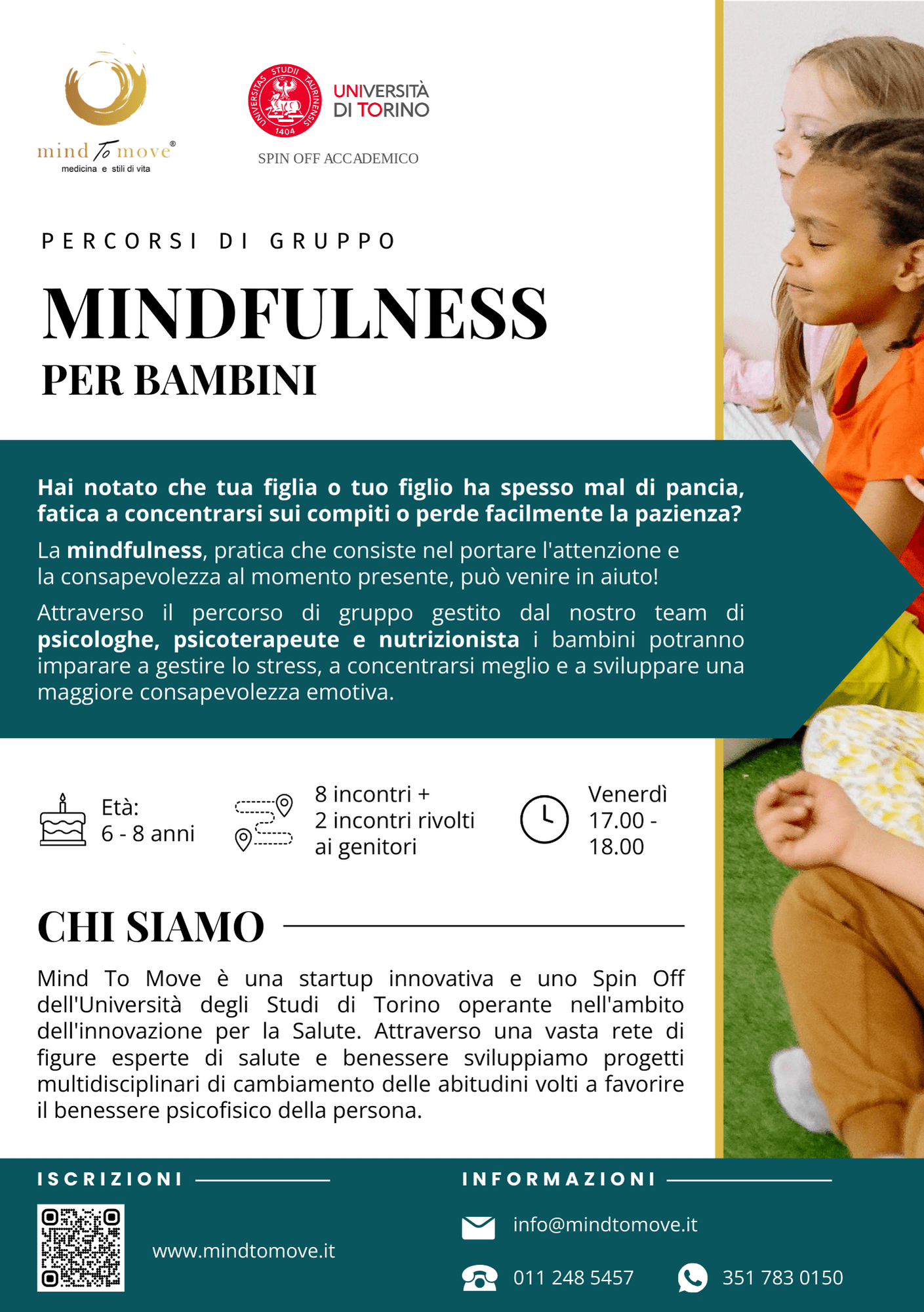 frontespizio locandina percorsi mindfulness per bambini